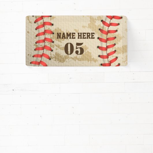Aangepaste  Baseball Name Number Retro Spandoek (Insitu)