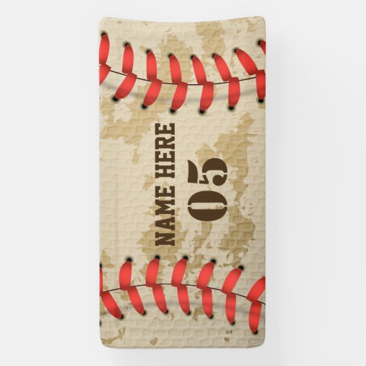 Aangepaste  Baseball Name Number Retro Spandoek (Verticaal)