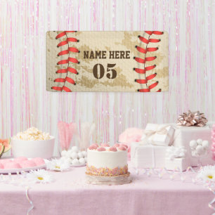 Aangepaste Baseball Name Number Retro Spandoek