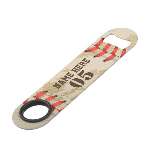 Aangepaste Baseball Name Number Retro Speed Flessenopener (Voorkant Gekanteld)