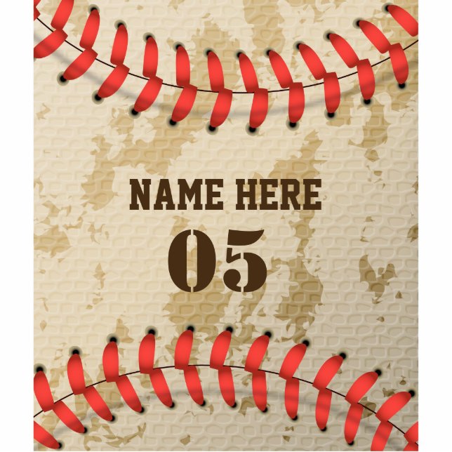 Aangepaste  Baseball Name Number Retro Staand Fotobeeldje (Voorkant)