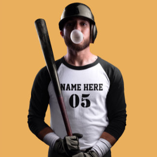 Aangepaste Baseball Name Number Retro T-shirt