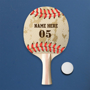 Aangepaste Baseball Name Number Retro Tafeltennisbatje