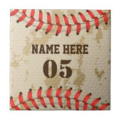 Aangepaste Baseball Name Number Retro Tegeltje (Voorkant)
