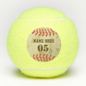 Aangepaste  Baseball Name Number Retro Tennisballen (Voorkant)