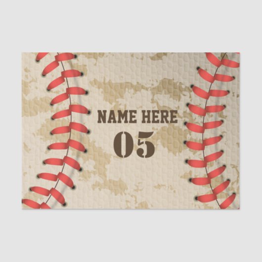 Aangepaste Baseball Name Number Retro Tissuepapier (Voorkant)