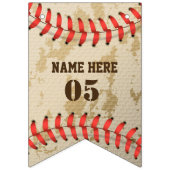 Aangepaste  Baseball Name Number Retro Vlaggetjes (Tweede vlag)