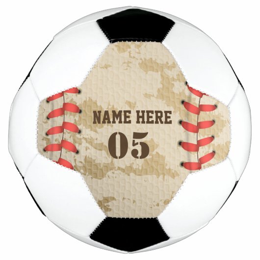 Aangepaste Baseball Name Number Retro Voetbal (Voorkant)