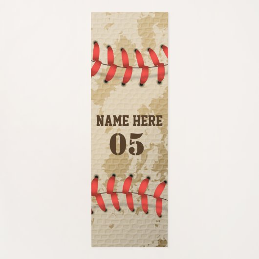 Aangepaste Baseball Name Number Retro Yogamat (Voorkant)