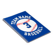 Aangepaste Baseball Player Number en Team Name Spo Notitieboek (Rechterzijde)