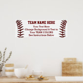 Aangepaste Baseball Poster Banner 36 in X 12 in (Keuken)