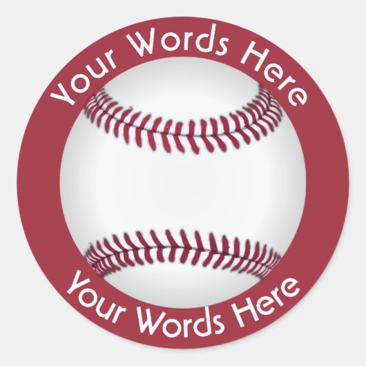 Aangepaste Baseball-Sticker Ronde Sticker (Voorkant)