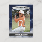 Aangepaste Baseball Trading Kaart Blue Silver Stad Contactkaartje (Voorkant)
