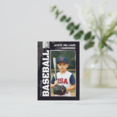 Aangepaste Baseball Trading Kaart, Silver Player K Contactkaartje (Staand voorkant)