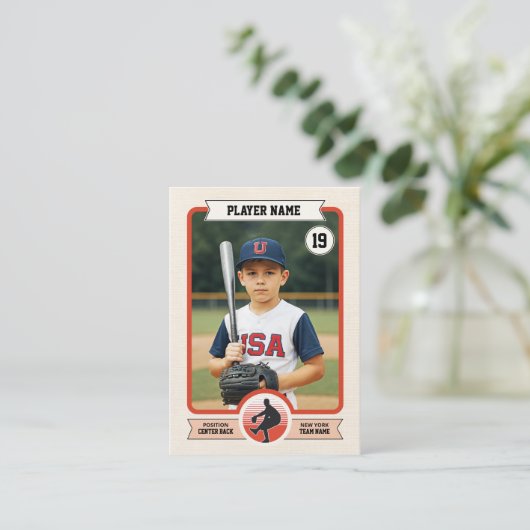Aangepaste Baseball Trading Kaart,  Speler Kaart Contactkaartje (Staand voorkant)