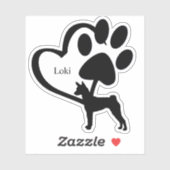 Aangepaste Basenji Dog Hound Heart Name Aangepast Sticker (Vel)