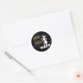 Aangepaste BASIC WITCH met kat Funny Cool Aestheti Ronde Sticker (Envelop)