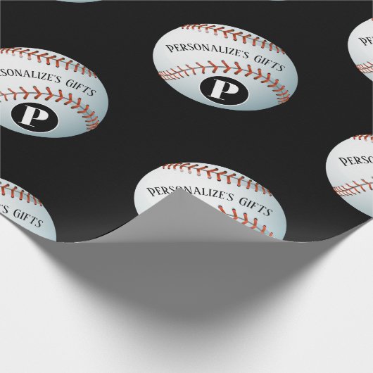 Aangepaste basismonogram cadeaupapier (Hoek)