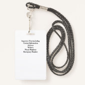 Aangepaste Basisschool Foto-ID Beveiligingsbadge Badge (Achterkant met draagriem)