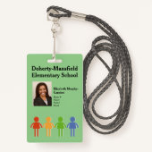 Aangepaste Basisschool Foto-ID Beveiligingsbadge Badge (Voorkant met draagriem)