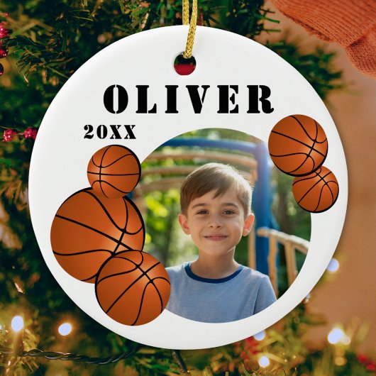 Aangepaste basketbal bal sportfoto keramisch ornament