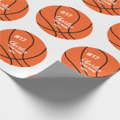 Aangepaste Basketbal Gift Wrap met Naam & Nummer Cadeaupapier (Hoek)
