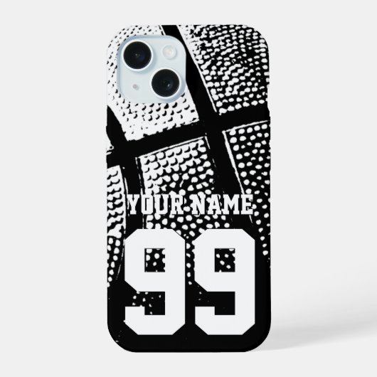 Aangepaste basketbal jersey nummer budget prijs iPhone 15 hoesje (Achterkant)