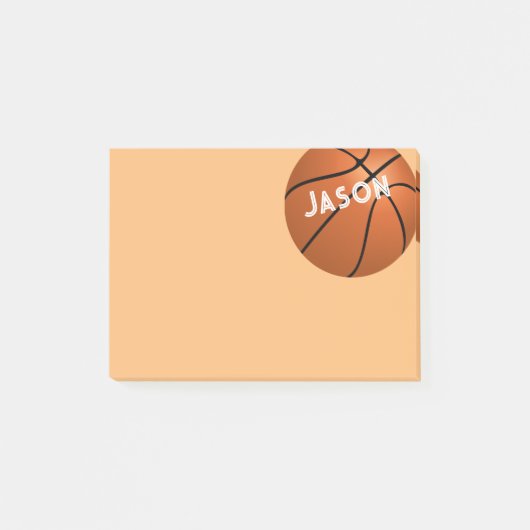 Aangepaste basketbal klaar om te personaliseren post-it® notes (Voorkant)