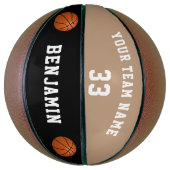 Aangepaste Basketbal met Speler Nummer Teamnaam (Verticaal)