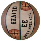 Aangepaste Basketbal Speler Naam Nummer Team Naam (Verticaal)