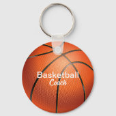 Aangepaste basketbalcoach Keepsake Sleutelhanger (Voorkant)