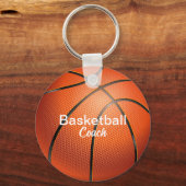 Aangepaste basketbalcoach Keepsake Sleutelhanger (Voorkant)