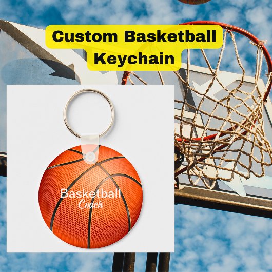 Aangepaste basketbalcoach Keepsake Sleutelhanger