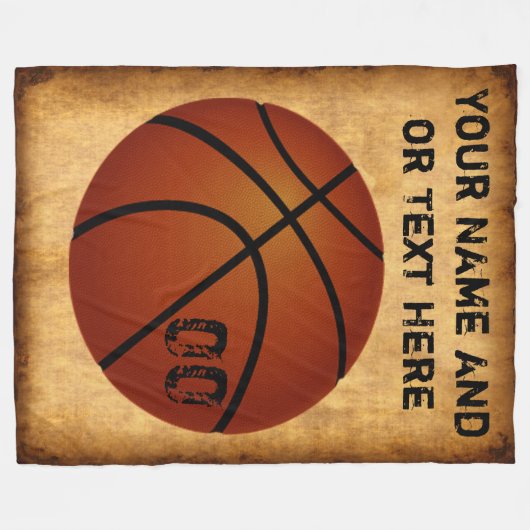 Aangepaste  Basketball Fleece Blanket Deken (Voorkant (Horizontaal))