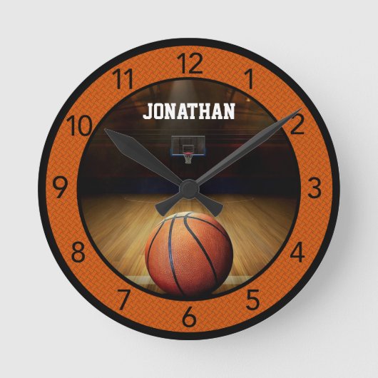Aangepaste Basketball Large Clock Ronde Klok (Voorkant)