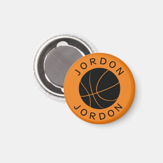 Aangepaste Basketball Magnet met naam en aangepast Magneet (Voorkant / Achterkant)