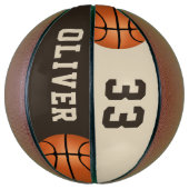 Aangepaste Basketball met de naam en het nummer va Basketbal (Verticaal)