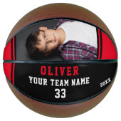 Aangepaste Basketball met teamnaamnummer Foto Basketbal (Voorkant)
