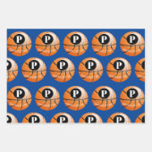 Aangepaste Basketball Monogram naam Inpakpapier Vel (Voorkant)