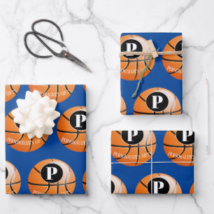 Aangepaste Basketball Monogram naam Inpakpapier Vel