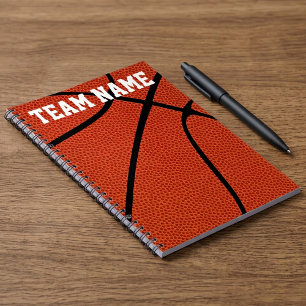 Aangepaste Basketball Player, coach of teamnoteboo Notitieboek
