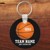 Aangepaste Basketball Player & Team Name Jersey #  Sleutelhanger (Voorkant)