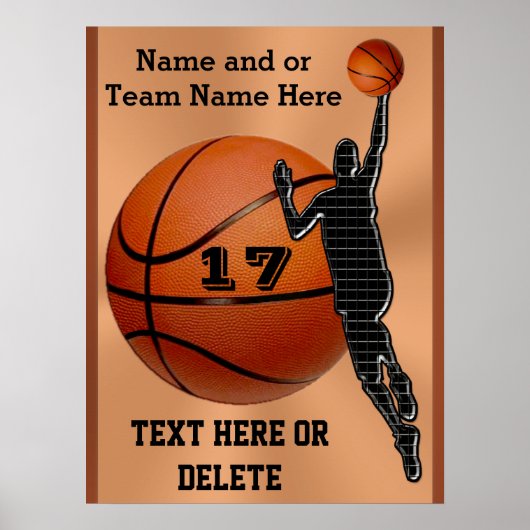 Aangepaste Basketball-Posters Kies Poster formaat (Voorkant)