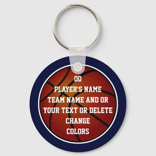 Aangepaste Basketball Sleutelhangers Bulk, Uw kleu (Voorkant)