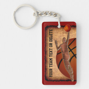 Aangepaste Basketball Sleutelhangers JOUW TEKST en