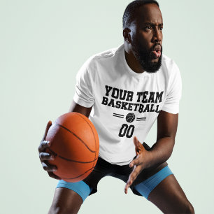 Aangepaste Basketball Team Name & Number Sjabloon T-shirt