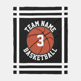 Aangepaste Basketball Team Name & Player Number Sp Fleece Deken