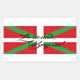 Aangepaste, Baskische nationale vlag Ikurriña: Rechthoekige Sticker