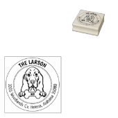 Aangepaste Basset Hound Dog Return Adres Rubberstempel (Gestempeld)