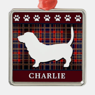 Aangepaste Basset Hound Dog-versiering en schilder Metalen Ornament